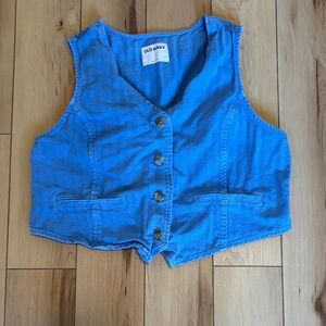 Old Navy Blue Button-Up Vest